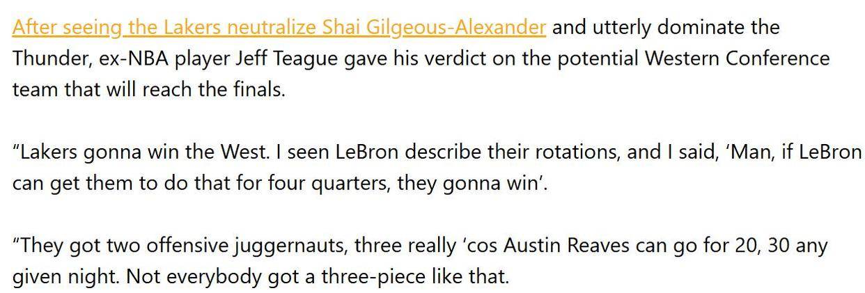 皇冠代理注册_蒂格：湖人将夺得西部冠军！美媒最新概率：快船4%皇冠代理注册，火箭9.1%