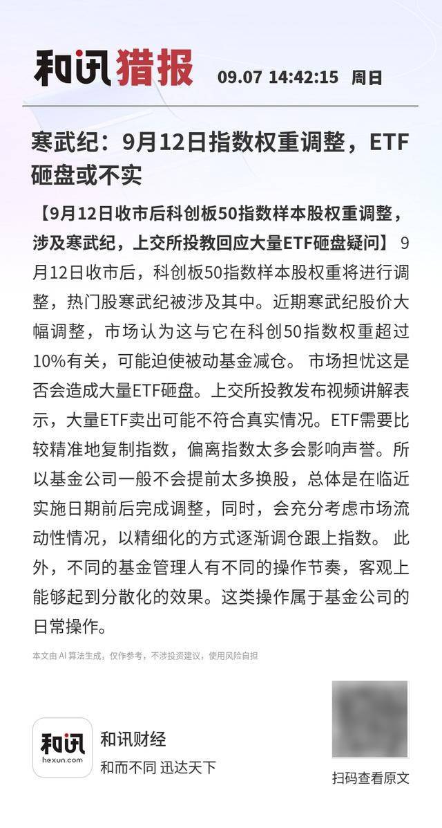 格鲁吉亚 vs 保加利亚_寒武纪:9月12日指数权重调整格鲁吉亚 vs 保加利亚,ETF砸盘或不实