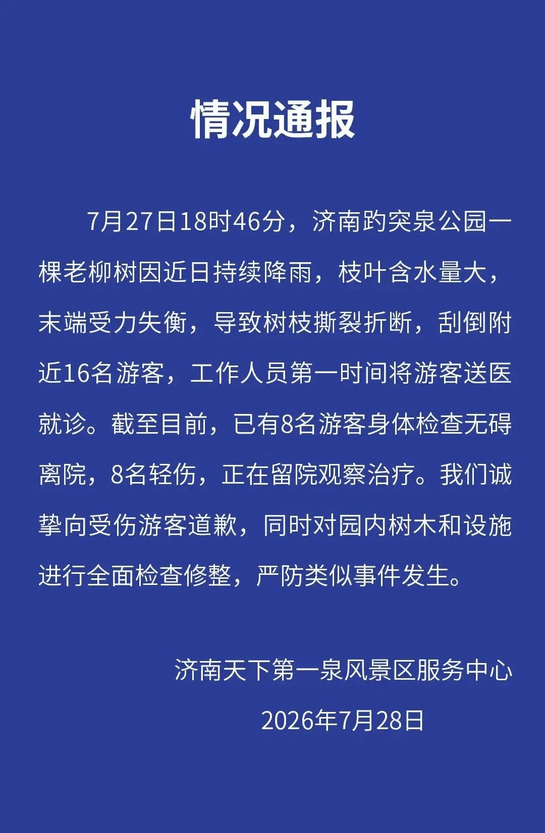 皇冠登1登2登3出租_大树折断刮倒16名游客皇冠登1登2登3出租，济南趵突泉景区致歉